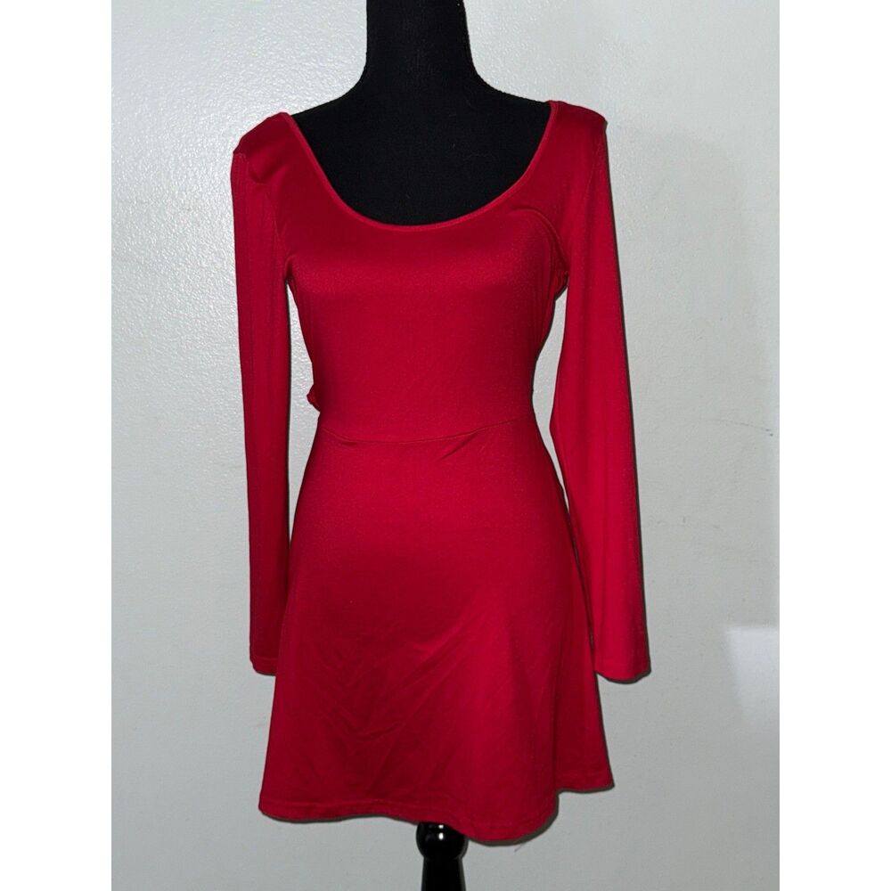 SHEIN Red Long Sleeve Mini Dress Party Cocktail Sexy Fitted Size S NWOT NO FLAWS